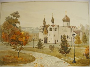 Марфо - Мариинская обитель в г. Москве, бумага акварель, 2008